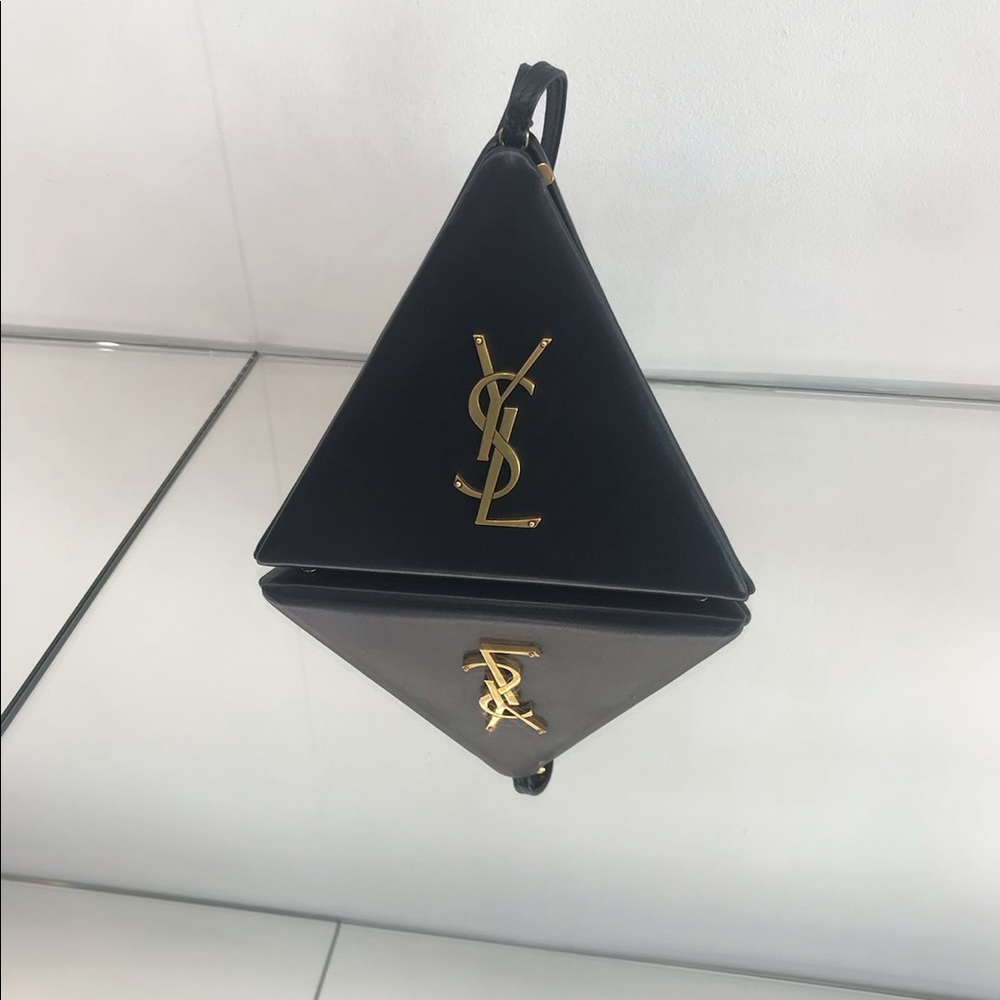 SAINT LAURENT Black Pyramid Box Bag clutch NEW!!! - Picture 5 of 8